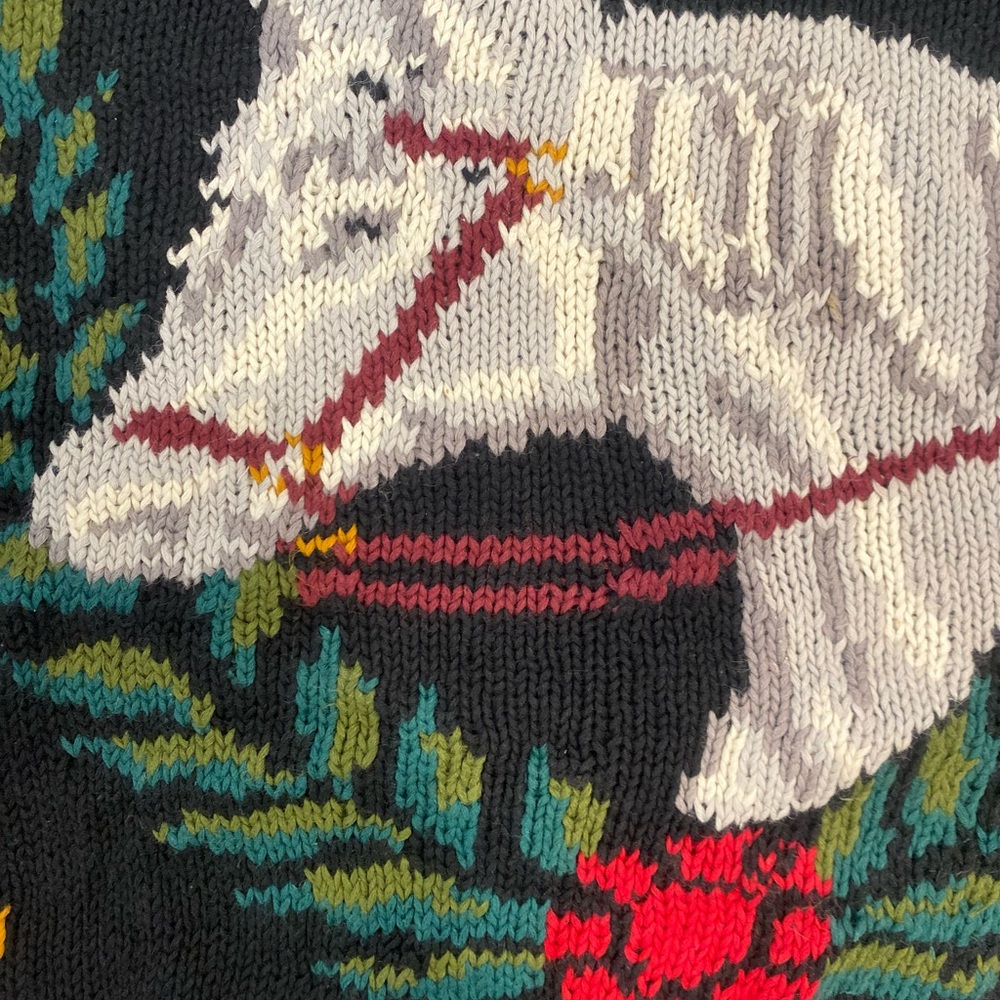 Vintage Orvis Crewneck Sweater with White Horse Intarsia - Picture 3 of 4